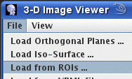 Menu item to load ROIs into the 3-D display