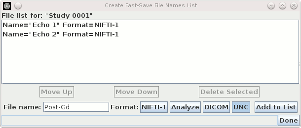 Creating the file names in the fast save list