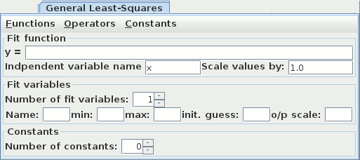 The tab for the general non-linear
                                                   least-squares fitting