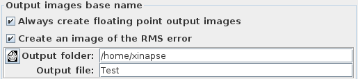 Least squares fitting output image