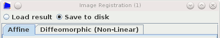 Selecting either affine registration