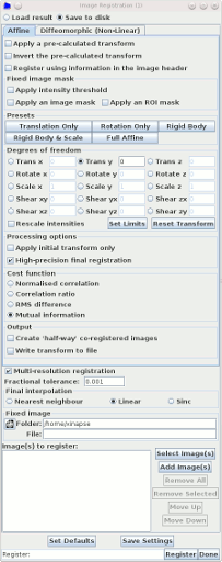 The registration toolkit GUI
