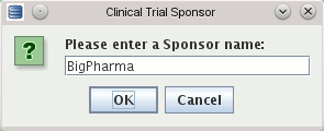 Dialog to add a trial sponsor