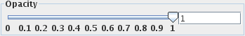 The opacity slider in the 3d display
