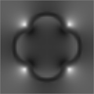 Jacobian determinant of the registration regularised by membrane energy