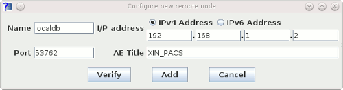 Adding a local node to the Query/Retrieve tool