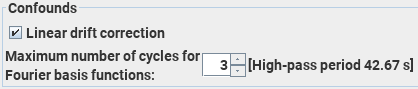 Setting up the confounds (drift correction) for ASL
                processing