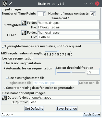 Setup for cross-sectional brain atrophy assessment