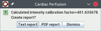 Dialog for the Cardiac Perfusion analysis