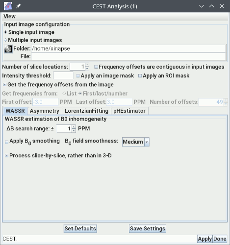 The CEST Analysis tool