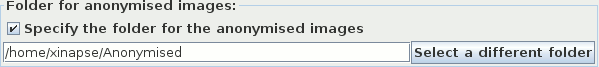Select a different folder for the anonymised images