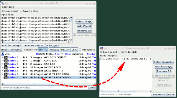 Dragging and dropping a multiple image selection panel