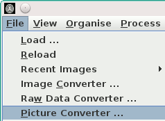 The Picture Converter menu item