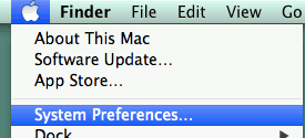 Selecting the System Preferences on a Mac