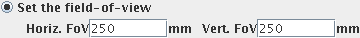 Setting the field-of-view to determine 
                                                  the pixel size