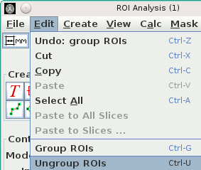 Menu item to ungroup ROIs